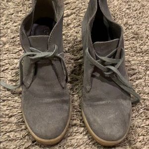 J crew mcallister wedge grey boots size 7